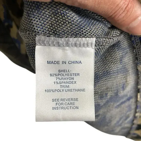 Tyler Boe Animal Print Tunic Top Long Sleeves Classic Timeless Blue Black Small - Picture 13 of 13